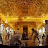 Cleaning process in Sri Lakshmi Narayani Temple Vellore - Golden temple